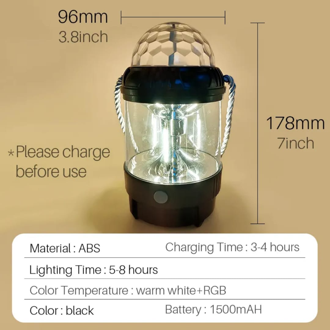 Multifunction ABS Rotating Camping Decoration Lantern