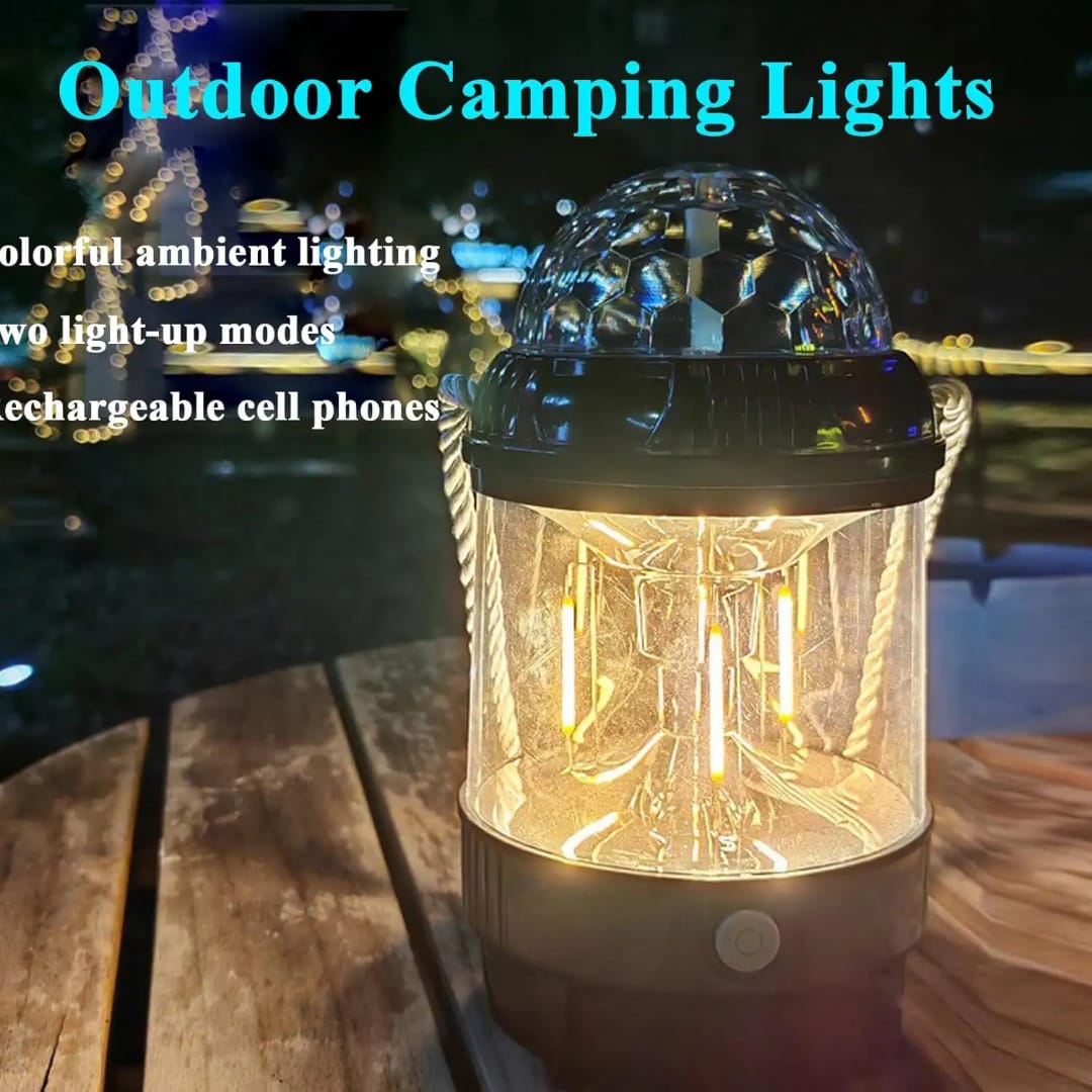 Multifunction ABS Rotating Camping Decoration Lantern