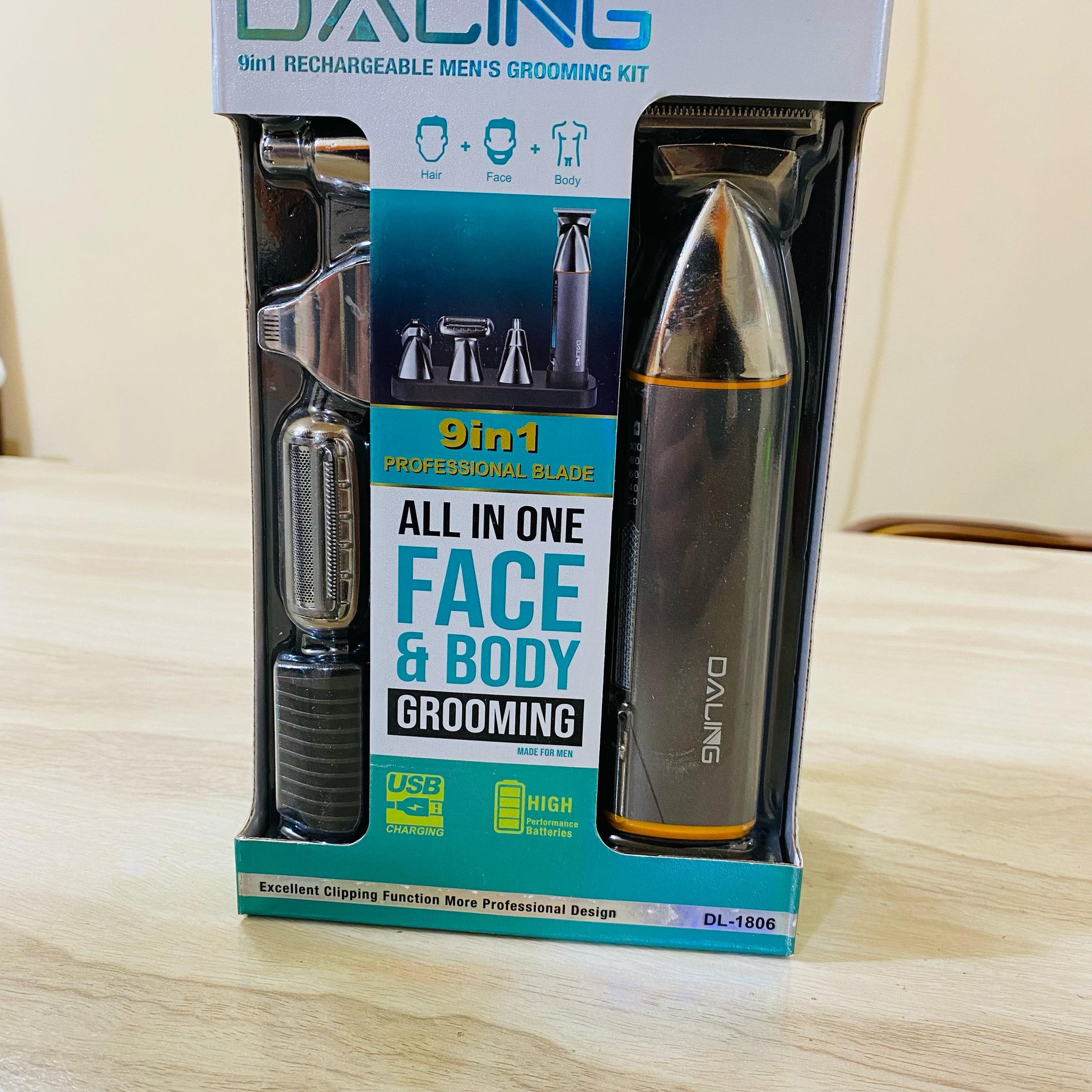 Daling 9-in-1 Rechargeable Men's Grooming Set – Shaver, Electric