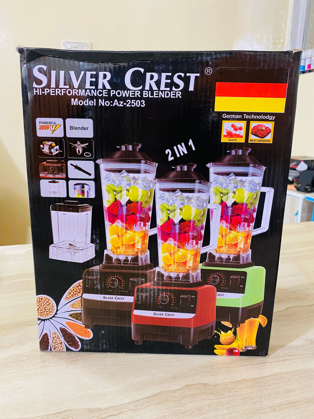 German Lot Imported 2L Unbreakable Powerful 2-in-1 Blender